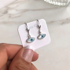 aros brizura con colgante ojito nacar (cod ar326) - comprar online