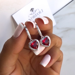 brizura con colgante cubic corazon rojo (ar107) - comprar online