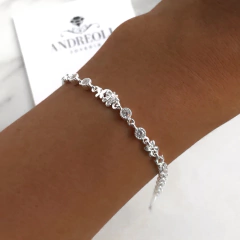 pulsera con mariposas, flores y cubics - comprar online