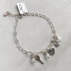 Imagen de pulsera multidijes y cristales (cod p153)