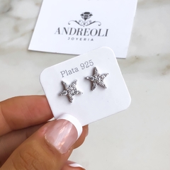 aros estrella con cubics (cod ar259)