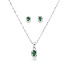 Set de cúbics verde ovalados (Cod St04) - comprar online