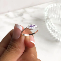 anillo ojo turco con cubic violeta (cod an298) en internet