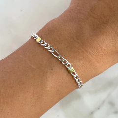 pulsera figaro plata y oro (cod p280) en internet
