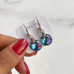 aros brizura con colgante cristales de austria (cod ar383) - comprar online