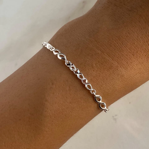 pulsera con infinitos facetada (cod p130)