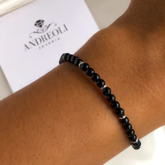 Pulsera de Onix y argollitas de Plata - comprar online
