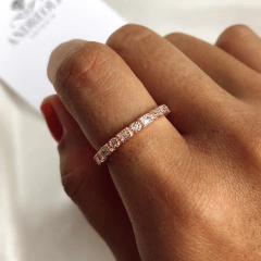 Anillo sin fin con cubics tipo Pandora de Plata Rose (cod an122) - comprar online