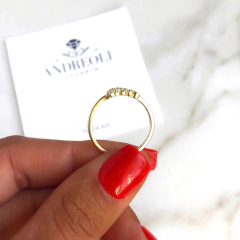 anillo centro elefante con cubics de plata gold (cod an152) - ANDREOLI JOYERIA 