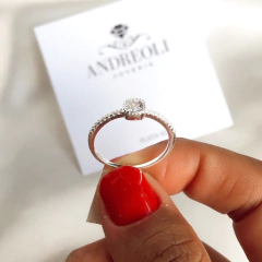 Anillo centro cubic medio sin fin - ANDREOLI JOYERIA 