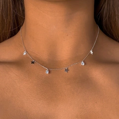 conjunto con dijes estrella y cubics (cod c233)