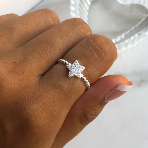 anillo centro estrella con cubics (cod an201)