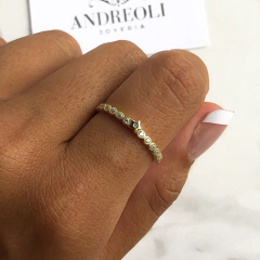 anillo con cubics y estrella plata gold (cod an159)