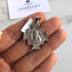 medalla san benito plata y oro (cod di139) - comprar online