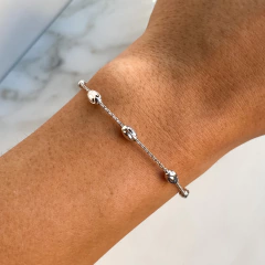 pulsera con bolitas ovaladas facetadas (cod p127)