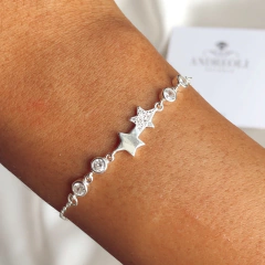 Pulsera Doble Estrella con cubics engarzados
