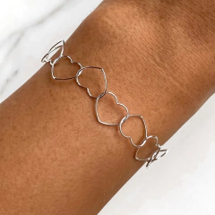pulsera con eslabones corazon (cod p112)