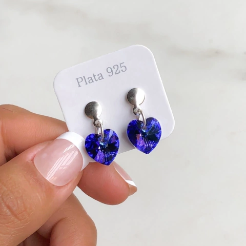 Aros Corazón Cristales austriacos 10 Mm (cod ar277)