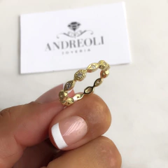 anillo tipo sin fin plata gold (cod an156) en internet