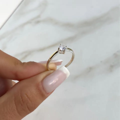 anillo solitario con cubic y oro (cod an383) en internet