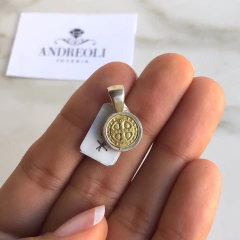 Medalla San benito plata y oro (cod di128)