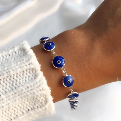 Pulsera Ojo turco Azul de Plata 925