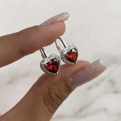 aros brisura corazon con cubics (cod ar498)