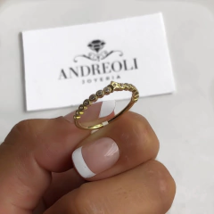 anillo con cubics y estrella plata gold (cod an159) en internet