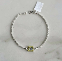 Pulsera tipo búlgari con cúbics de plata y oro (con p268) - comprar online