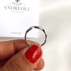 Anillo trenzado con cubics (cod an223) - comprar online