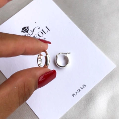 Argollitas media caña Diám 1.3 cm de Plata 925 (cod ag106) en internet