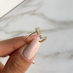 Anillo Inicial ECon Cubics Regulable Plata Gold - comprar online