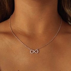 Collar Infinito Plata 925 y cubics engarzados (Cod C146)