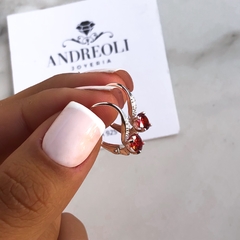 aros brizura con cubic rojo (cod ar112) - comprar online