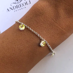 pulsera con dijes cristales austriacos (cod p074)