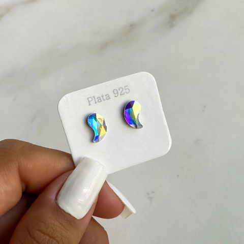 Aros pasante Cristales De Austria aurora boreal (Cod ar481)