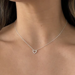 conjunto dije Corazón calado con cubics (Cod c632)