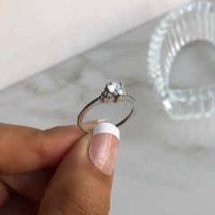 anillo solitario cubic corazon (cod an199) - comprar online