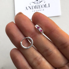 argollas con cubics blancos y rosas diam 1.2 cm (cod ar191) en internet