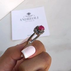 anillo con piedra raiz de rubi engarzada (cod an247) en internet