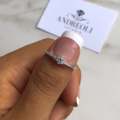 anillo medio sin fin con cubic central (cod an287) - comprar online