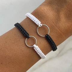 pulseras de hilo y plata para compartir regulables