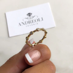 anillo tipo sin fin plata gold (Cod an158) en internet