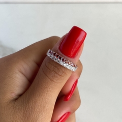 anillo medio sin fin con doble hilera de cubics (cod an368) - comprar online