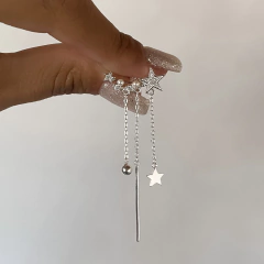 aros pasante estrellas con colgantes (cod ar506) - comprar online