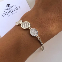 pulsera con centro circular con cubics (cod p071)