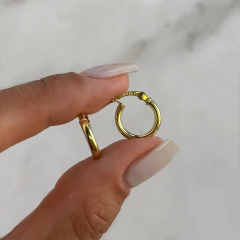 Argollas de plata gold diametro 1.1 cm (cod ar834) - comprar online