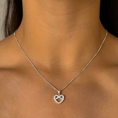 conjunto dije corazon con infinito y cubics (cod C449)