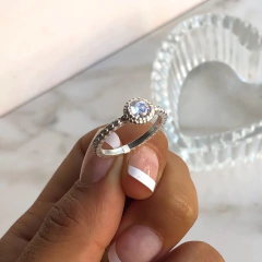 anillo centro cubic y borde facetado (cod an 209) - comprar online