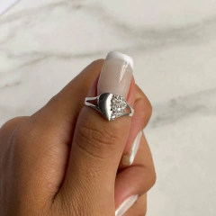 anillo corazon con cubics (cod an394) - comprar online